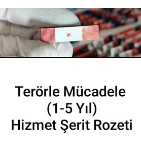 Terörle Mücadele Hizmet Şerit Rozeti Tek Yıldız (1-5 Yıl Arası Görev Yapmış) (Çok Renkli)