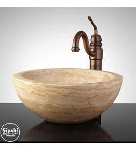 Sipahi Marble Traverten Yuvarlak Lavabo