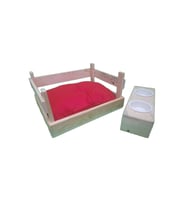 FRANKEY KEDİ YATAĞI+MAMA VE SU KABI (Kırmızı)