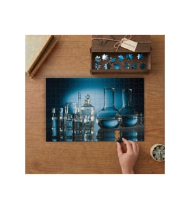 Deney Şişeleri - Laboratuvar - Deney Tasarımı 240 parça Ahşap Puzzle Ahşap Kutuda MP05064