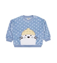 Civil Baby Fok Balığı Nakışlı 6-18 Ay Sweatshirt - Mavi 12-18 Ay (Buz Mavi)