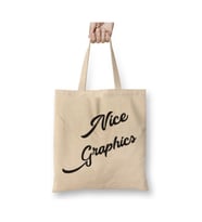 Nice Graphics Beyaz Bez Çanta Uzun Saplı Alışveriş Çantası Plaj Çantası