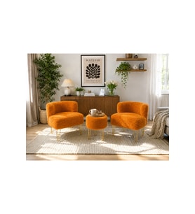 ÇAY SETİ İKİLİ KOLTUK BERJER VE PUF TAKIMI (SALON, BALKON, OFİS) 3 'LÜ TAKIM