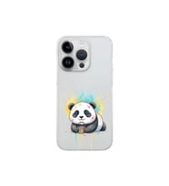 iPhone 14 Pro Max ile Uyumlu Splash Panda Tasarımlı Şeffaf Silikon Kılıf