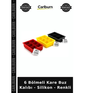 Özel Üretim Pratik Mutfak Esnek Buzluk 6 Bölmeli Kare Buz Kalıbı - Silikon - Renkli