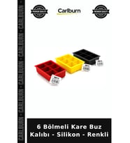 Özel Üretim Pratik Mutfak Esnek Buzluk 6 Bölmeli Kare Buz Kalıbı - Silikon - Renkli
