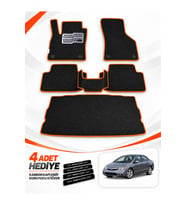 e-biz HONDA CİVİC-FD6-SEDAN (2006-2011) Uyumlu EVA Oto Paspas Bagaj Paspası Dahil Siyah-Turuncu