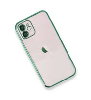 Newface iPhone 12 Kılıf Razer Lensli Silikon - Yeşil