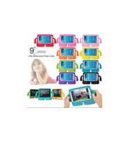 Fuchsia iPad Air 10.9 2022 (5.Nesil) ile Uyumlu kOkO Eğlenceli Karakterli Standlı Çocuk Tablet Kılıfı (Mor)
