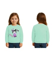 Unisex Kuromi Baskılı Çocuk Swaetshirt 3 İplik Şardonlu (Mint Yeşili)