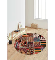 Dijital Baskılı Kaymaz Taban Yıkanabilir Yuvarlak Salon Halısı Koridor Halısı Paspas NDY-HT-1518 (Çok Renkli)