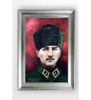 Gümüş Çerçeveli Atatürk Tablo cv1341