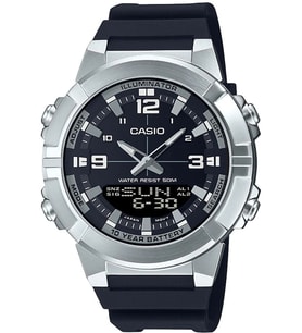 CASIO AMW-870-1AVDF SİYAH SİLİKON KORDON ANALOG/DİJİTAL ERKEK KOL SAATİ