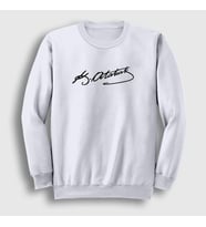 Presmono Unisex Beyaz Kemal Atatürk İmzalı Sweatshirt 421560tt (Beyaz)