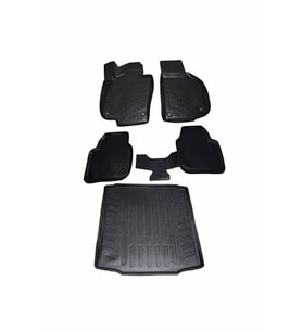 Skoda Superb 2008-2015 Paspas Ve Bagaj Havuzu Seti (Siyah)
