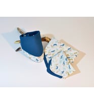 Small Horses Petrol Mavisi Çift Taraflı Çıtçıtlı Kedi veya Köpekler için Bandana