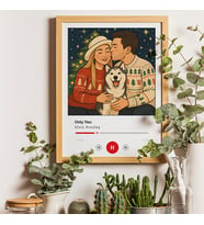 Spotify Kişiye Özel Kendin Tasarla İllüstrasyon / Yeni yıl hediyesi / Yılbaşı hediye / Özel hediye / tablo / çerçeveli poster (Siyah)