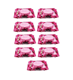 9 Paket Red Rose Islak Havlu Mendil 90 Adet Kapaklı Gül Kokulu