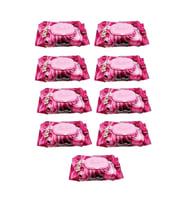 9 Paket Red Rose Islak Havlu Mendil 90 Adet Kapaklı Gül Kokulu