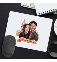 Sevgiliye Hediye Kişiye Özel Galata Kulesi ve Aşkımız Karikatürlü Mousepad