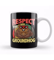 Cute Respect The Groundhog Funny Groundhog Day Kupa Bardak Porselen