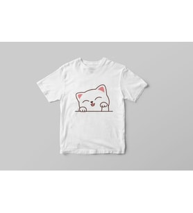 Sevimli Kedi Baskı Tişört (Yetişkin - Çocuk)