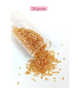 Kesme Cam Boncuk 2mm - 20 Gram - Şeffaf Altın -BNC318