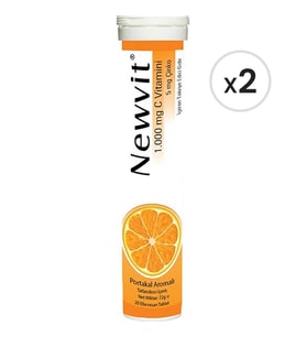 Newvit Vitamin C Efervesan 20 Tablet x2 Adet (Renksiz)