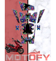 HONDA PCX 125 2025 TANK PAD SETİ NEON PSYCHEDELIC DESEN RENKLİ