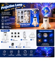 Roket Tasarımlı USB Projeksiyon Lamba Değiştirilebilir Başlıklı Yıldız Gece Lambası