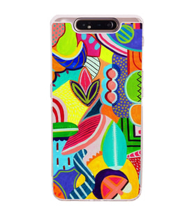 PrintiFy Samsung Galaxy A80 ile Uyumlu Retro Color 6  Kamera Korumalı Şeffaf  Kılıf