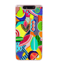 PrintiFy Samsung Galaxy A80 ile Uyumlu Retro Color 6  Kamera Korumalı Şeffaf  Kılıf