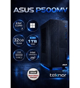 Asus Expertcenter P500MV Intel Core 7 240H 32 GB 1 TB SSD WIN 11 PRO Masaüstü Bilgisayar & Teknor USB Bellek