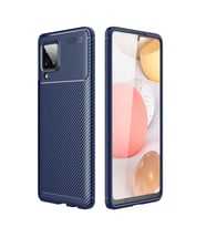 Samsung Galaxy A12 Kılıf Esnek Soft Karbon Tasarım Legion Serisi (Lacivert)