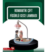 El Ele Tutuşan Çift Figürlü Dekoratif Gece Lambası Romantik Tasarım