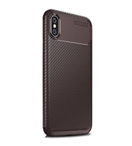 Apple iPhone XS Max Karbon Desenli Negro Silikon Kılıf (Kahverengi)