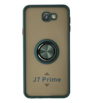 Newface Samsung Galaxy J7 Prime Kılıf Montreal Yüzüklü Silikon Kapak - Yeşil