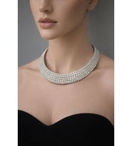 Kadın 5 Sıra Model Zirkon Taşlı Gümüş Gerdanlık Kolye Abiye Nişan Düğün Gelin Takı Tasma Choker