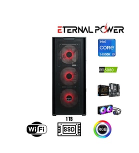 Eternal Power Intel i9 14900K RTX 5080 Gaming PC  16GB DDR5  1TB NVMe M.2  B760M WiFi  750W  360mm Sıvı Soğutma