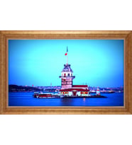 EV İŞYERİ OFİS İÇİN ALTIN ÇERÇEVELİ PASPARTULU TABLO VB593