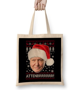 Attenbrrrrrr David Attenborough Christmas Knit Bez Çanta Uzun Saplı