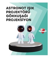 Mey İthalat® 360° Ayarlanabilir Başlıklı Astronot Gece Lambası