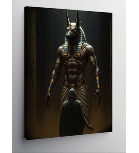 Kanvas Tablo Anubis ve Mısır Tanrısı