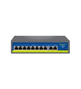 NOVACOM NVC-HIF0820GBL-C Poe Switch  8 PORT POE 2 PORT UPLİNK (Siyah)