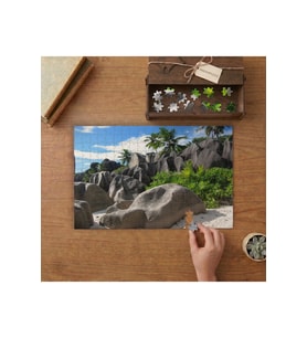 Kayalıklar - Palm Ağaçları Tasarımı 240 parça Ahşap Puzzle Ahşap Kutuda MP06059