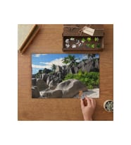 Kayalıklar - Palm Ağaçları Tasarımı 240 parça Ahşap Puzzle Ahşap Kutuda MP06059