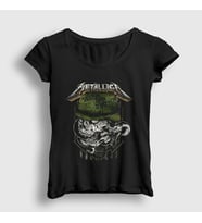 Presmono Kadın Siyah Seek and Destroy Metallica T-Shirt 67788tt