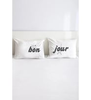 Bonjour Paris Pamuklu Çift Kişilik 50x70 cm Yastık Kılıfı Seti