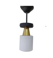 RİOLİGHT RETRO,RUSTİK OPAL CAMLI TEKLİ SARKIT AVİZE (Siyah)