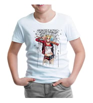 Suicide Squad - Harley Quinn Daddy's Monster Beyaz Çocuk Tshirt